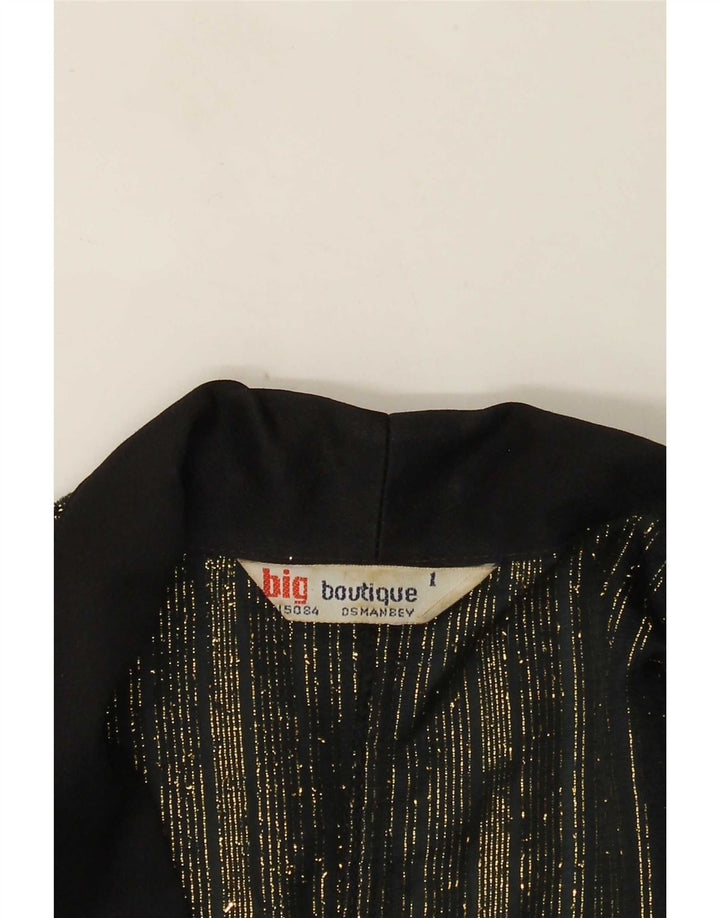 Vintage Womens 1 Button Blazer Jacket UK 16 Large Black Striped
