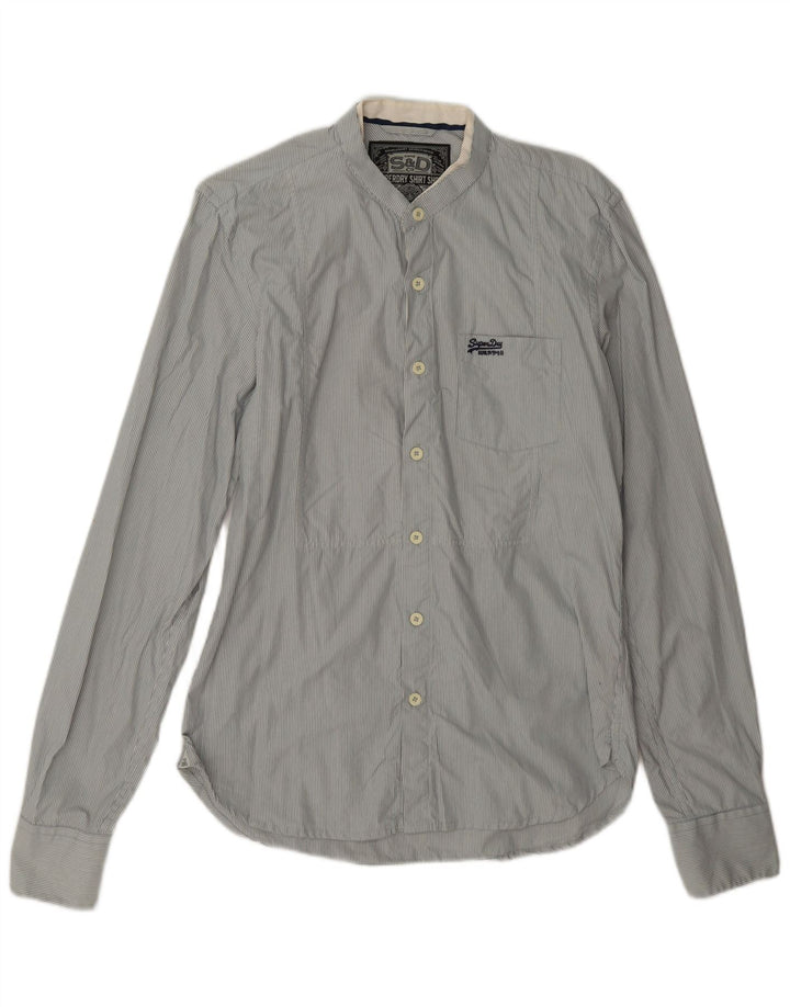 Superdry Mens Shirt Medium Grey Pinstripe Cotton