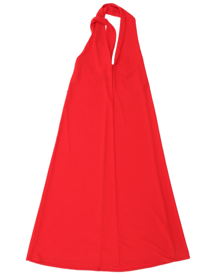 Zara Womens Halter Dress UK 10 Small Red Polyester