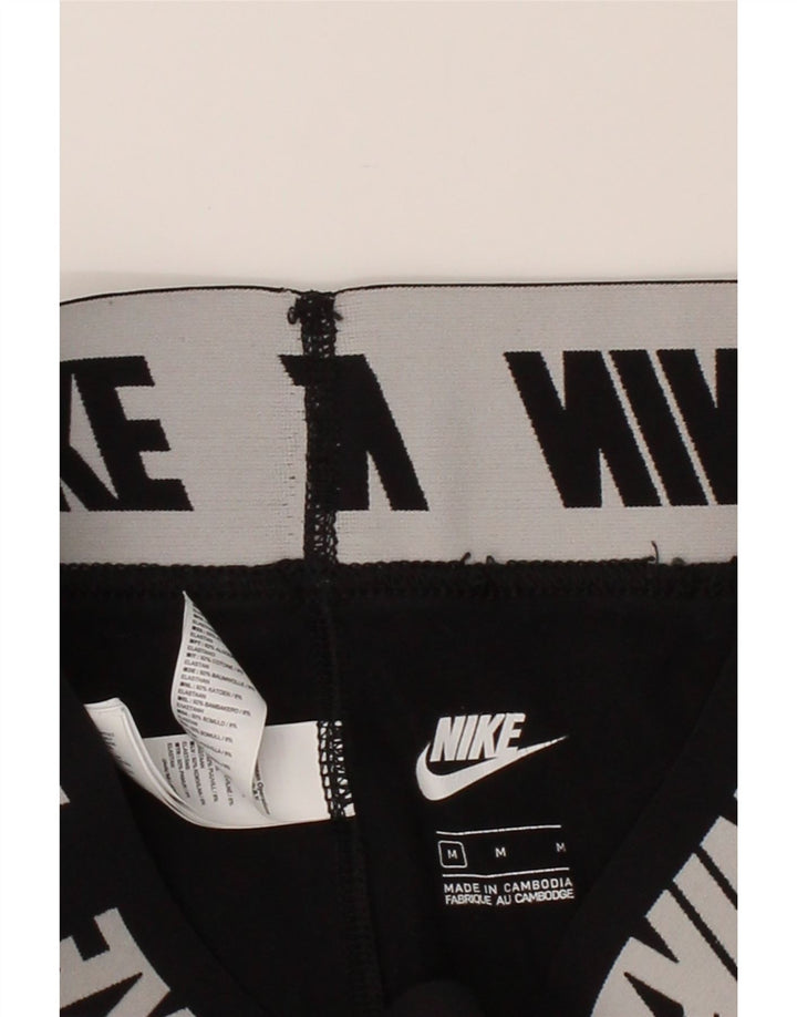 NIKE Womens Graphic Leggings UK 12 Medium  Black Cotton Vintage Nike and Second-Hand Nike from Messina Hembry 