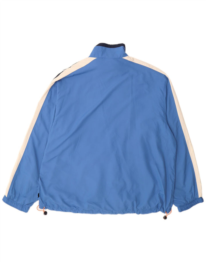 Asics Mens Tracksuit Top Jacket 2XL Blue Colourblock Polyester