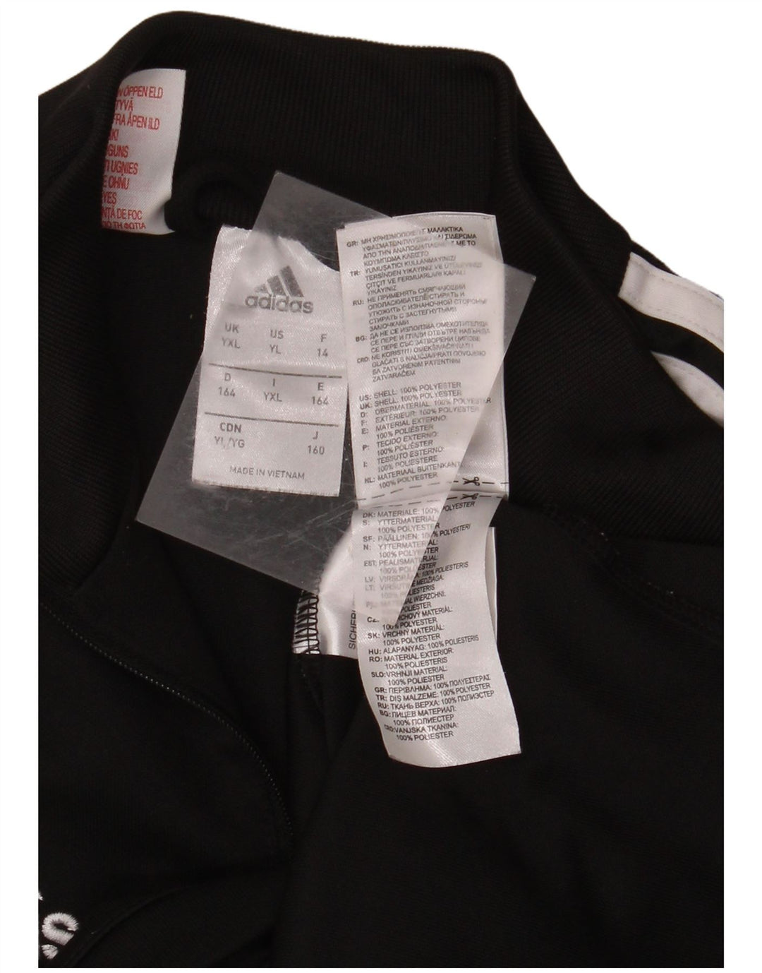 ADIDAS Boys Climacool Pullover Tracksuit Top 13-14 Years XL Black