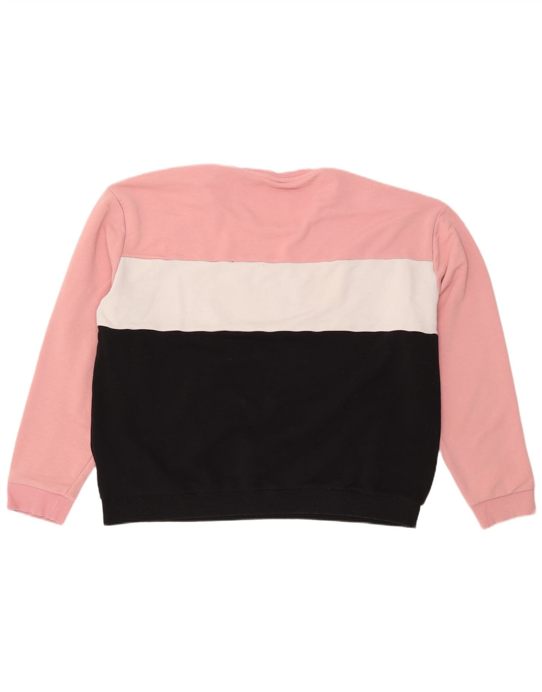 FILA Womens Graphic Sweatshirt Jumper UK 24 4XL Pink Colourblock Cotton