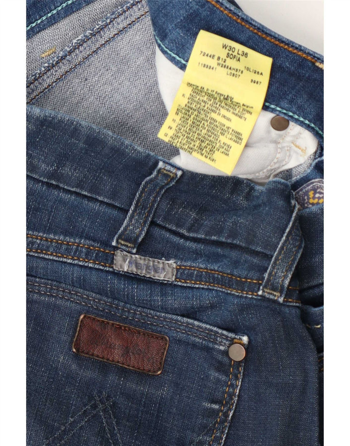 Wrangler Womens Sofia Straight Jeans W30 L36 Blue Cotton