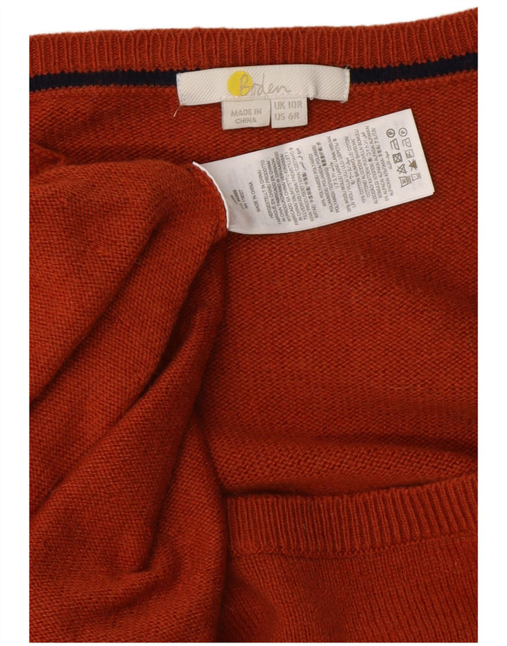 BODEN Womens Jumper Dress UK 10 Small Orange Polyamide