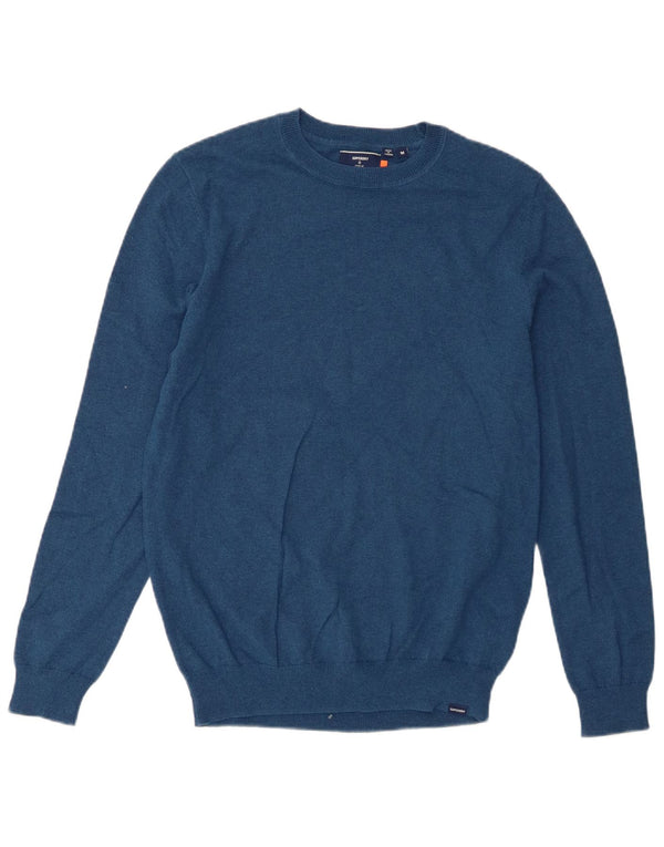 Superdry Mens Crew Neck Jumper Sweater Medium Blue Cotton