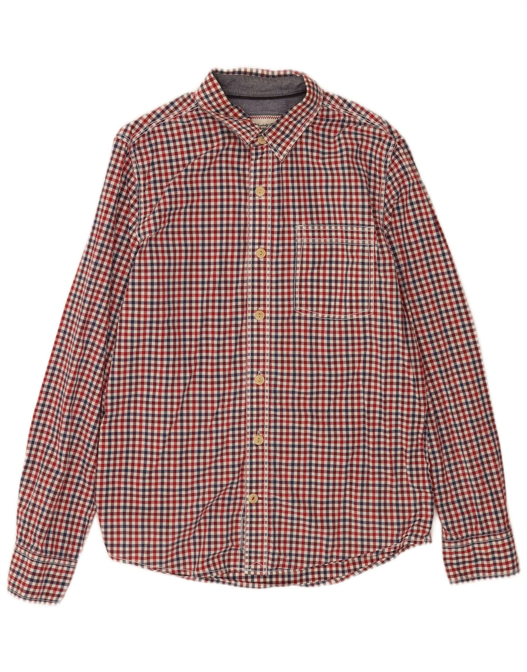 Fat Face Mens Shirt Small Red Gingham Cotton