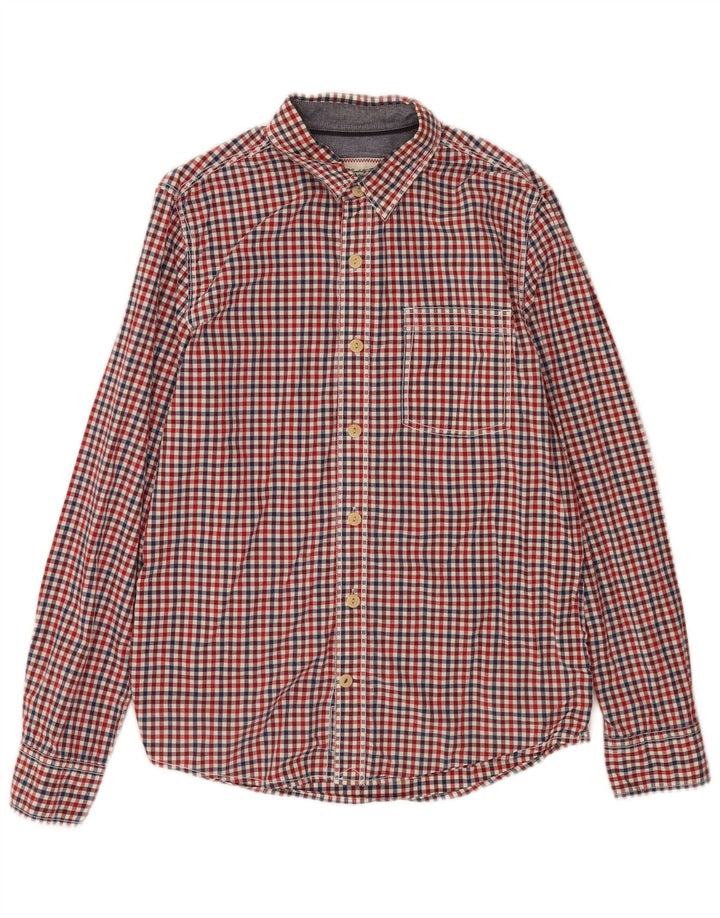 Fat Face Mens Shirt Small Red Gingham Cotton