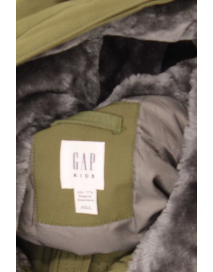 Gap Boys Hooded Parka Jacket 13-14 Years Khaki Polyester