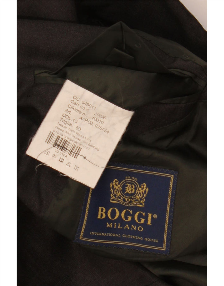 Boggi Mens 3 Button Blazer Jacket IT 50 Large Black Wool