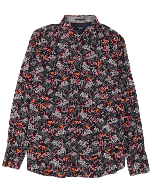 Ted Baker Mens Shirt Size 4 Large Multicoloured Floral Cotton