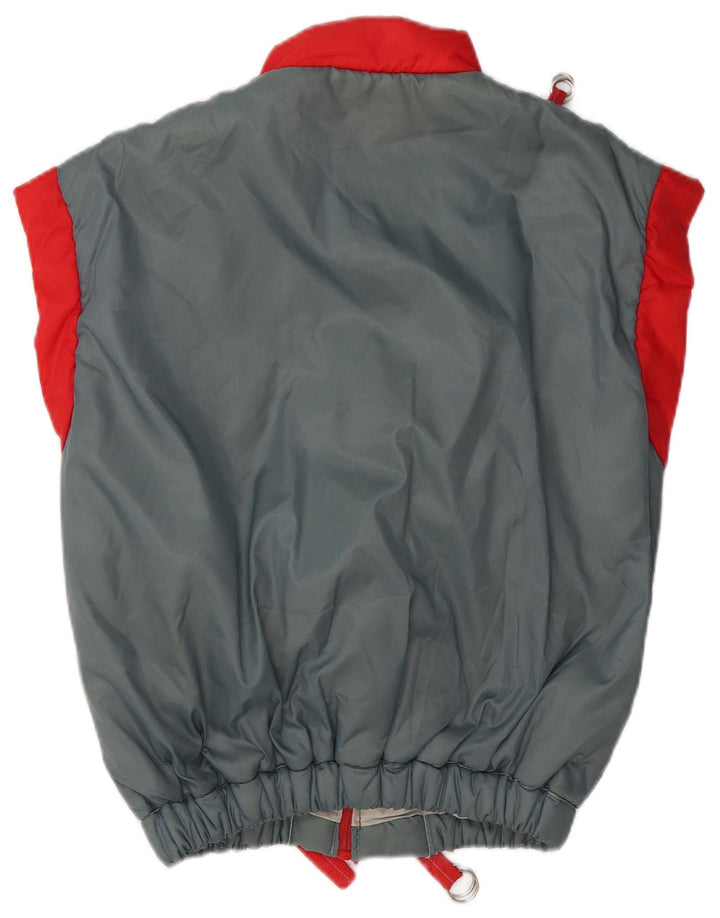 JACK DANIELS Womens Gilet UK 16 Large Grey Colourblock