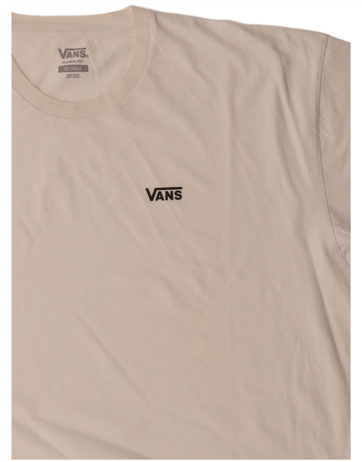 VANS Mens Classic Fit T-Shirt Top 2XL White Cotton