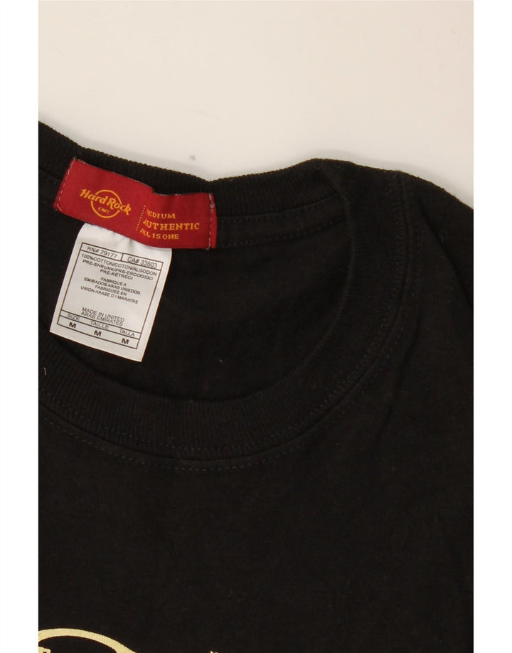 HARD ROCK CAFE Mens Paris Graphic T-Shirt Top Medium Black Cotton