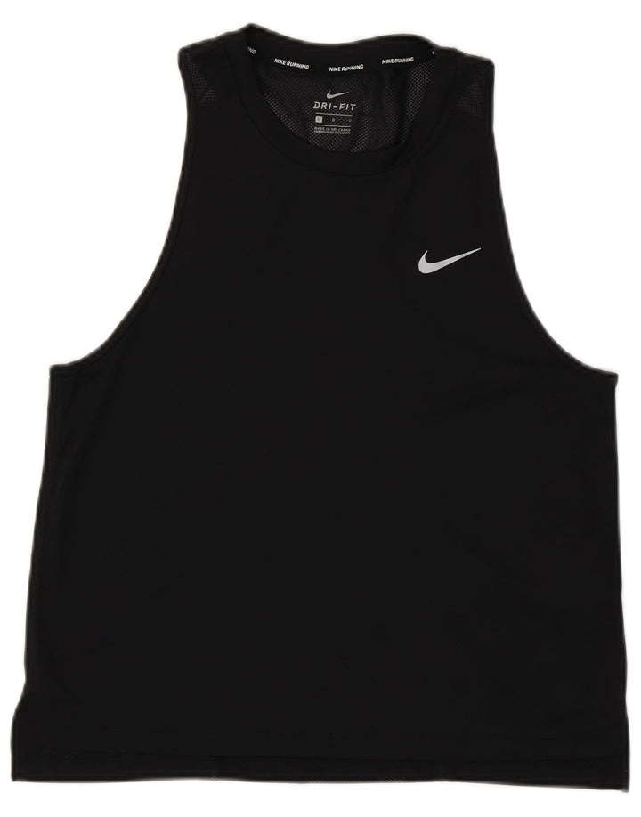 Nike Womens Dri Fit Vest Top UK 14 Large Black Polyester