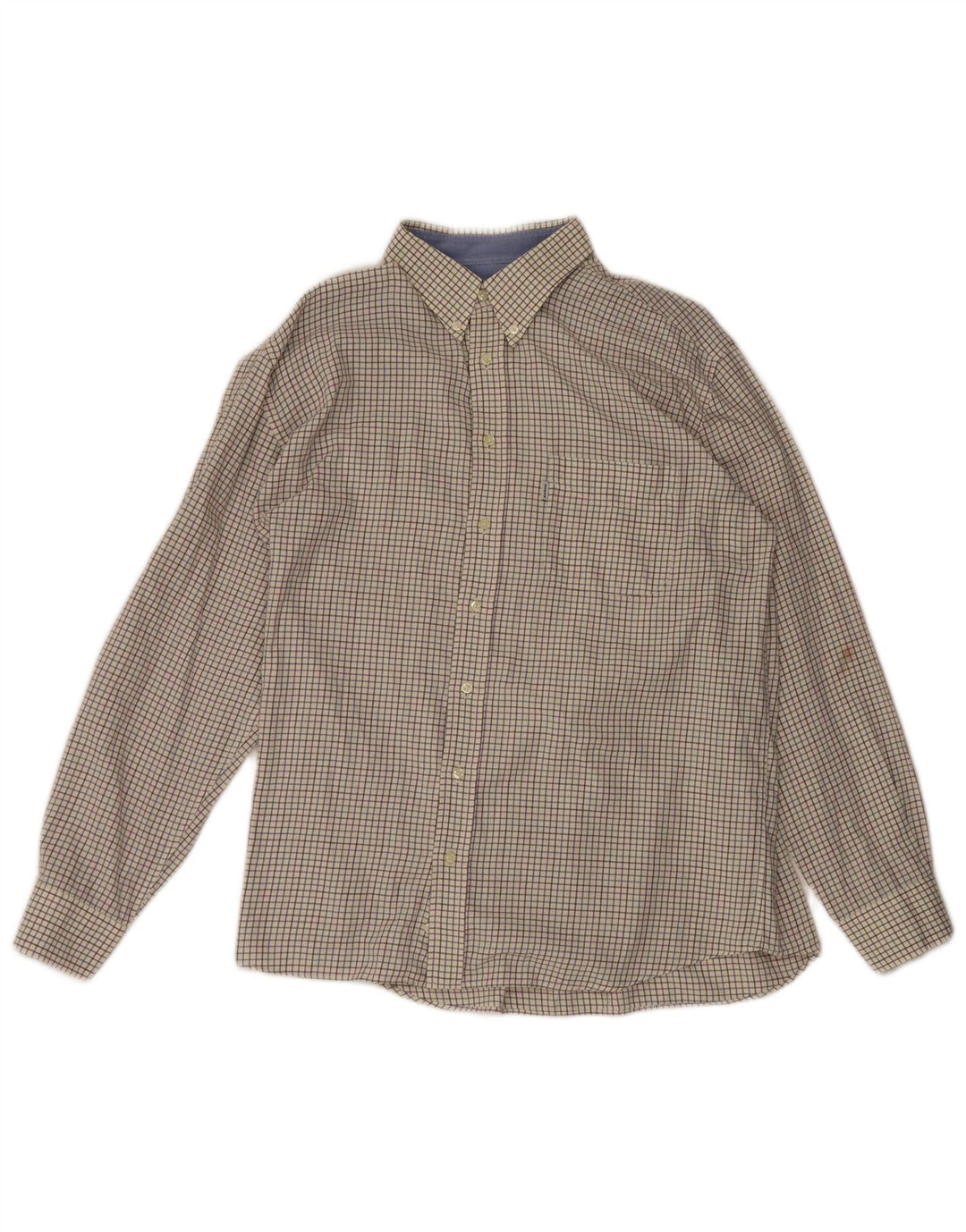 Barbour Mens Shirt XL Off White Check Cotton