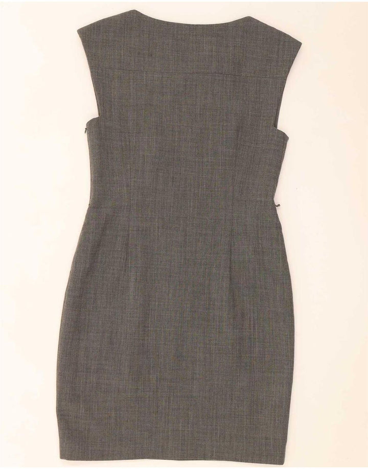 Ted Baker Womens Sleeveless Sheath Dress Size 2 Small Grey Polyester
