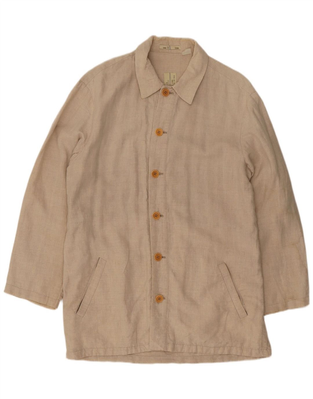 Zara Mens Overcoat UK 40 Large Beige