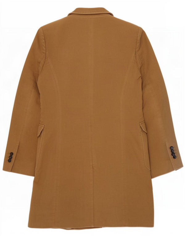 Zara Womens Overcoat UK 12 Medium Beige Cotton