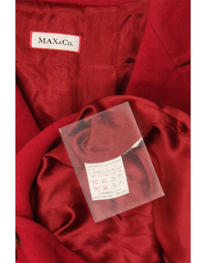 Max & Co. Womens Overcoat UK 12 Medium Red