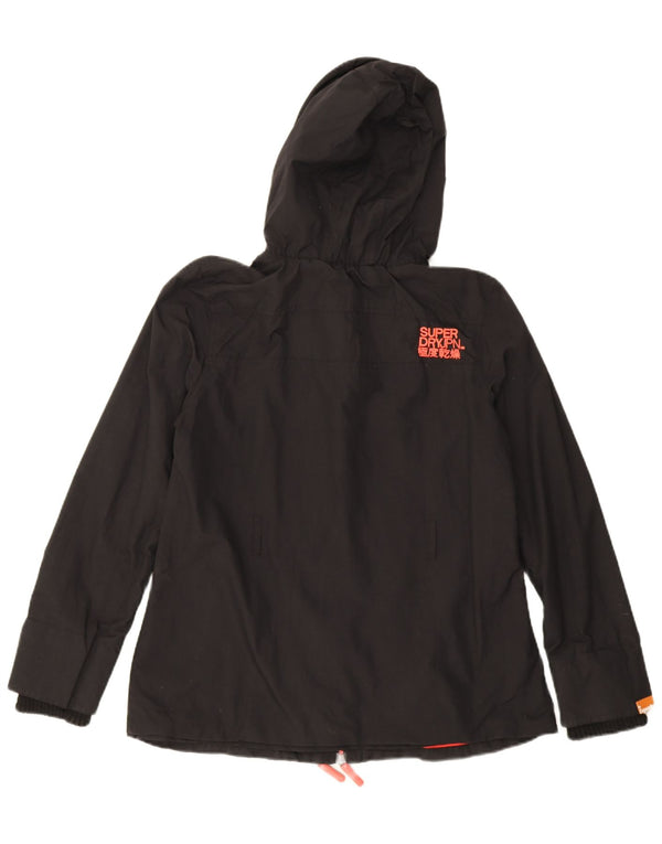 Superdry Womens The Windmac Graphic Windbreaker Jacket UK 16 Large Black
