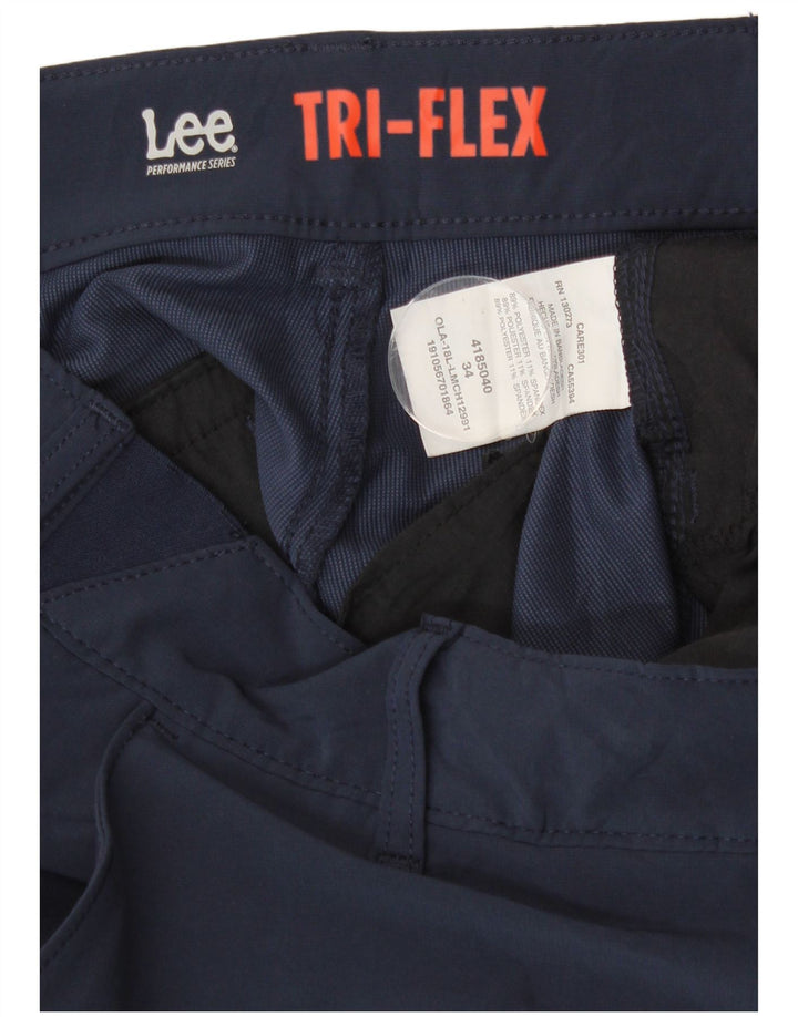 Lee Mens Chino Shorts W34 Large Navy Blue Polyester Sports