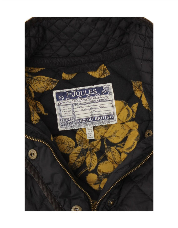 JOULES Womens Quilted Jacket UK 10 Small Black Vintage Joules and Second-Hand Joules from Messina Hembry 