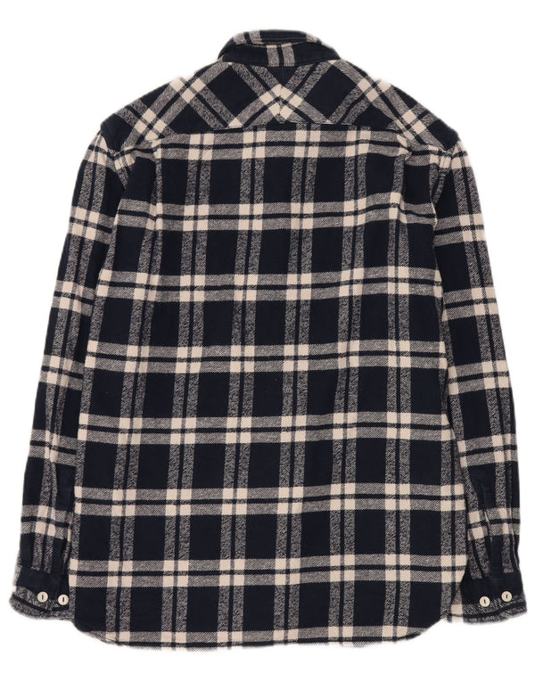 French Connection Mens Loose Fit Flannel Shirt Medium Navy Blue Check