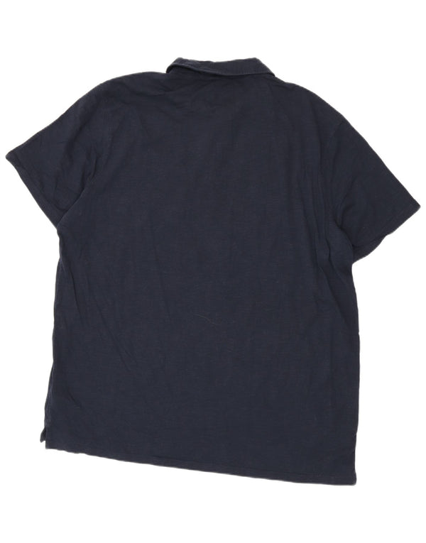Mountain Warehouse Mens Polo Shirt 2XL Navy Blue Flecked Cotton