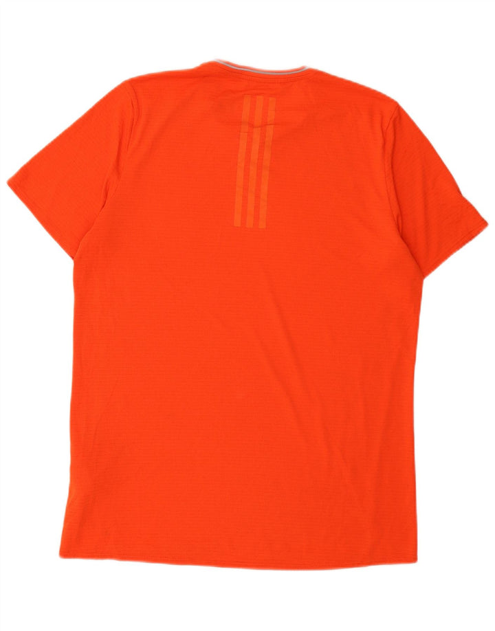 Adidas Mens Climacool T-Shirt Top Medium Orange Polyester