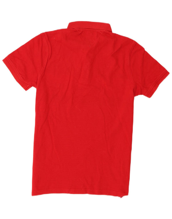 Tommy Hilfiger Mens Slim Fit Polo Shirt Large Red Colourblock Cotton