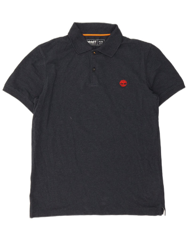 Timberland Mens Slim Fit Polo Shirt Medium Navy Blue Cotton