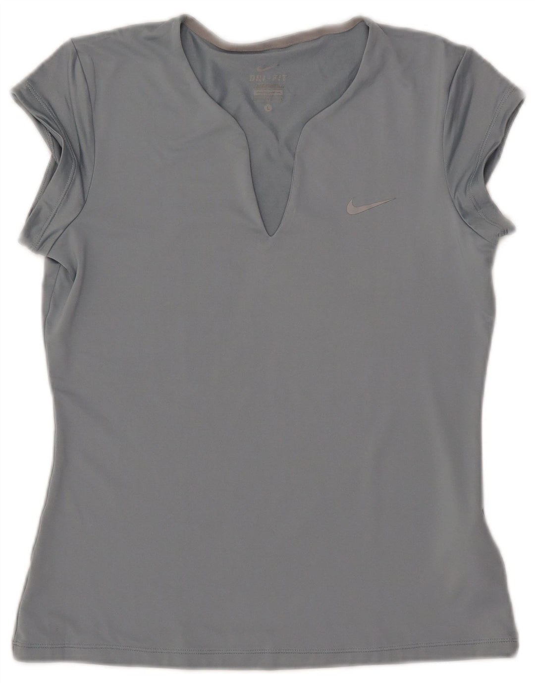 NIKE Womens Dri Fit T-Shirt Top UK 14 Large Blue Polyester