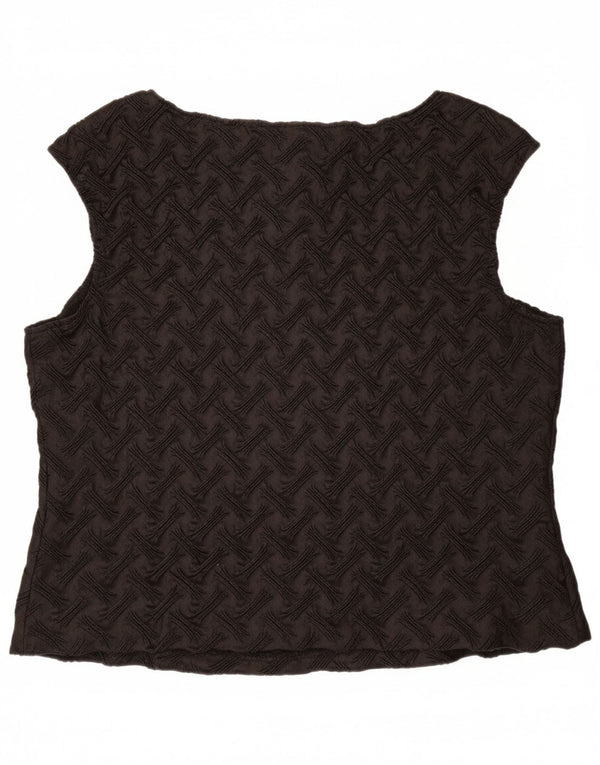 JOSEPH RIBKOFF Womens Sleeveless Blouse Top UK 18 XL Black Polyester