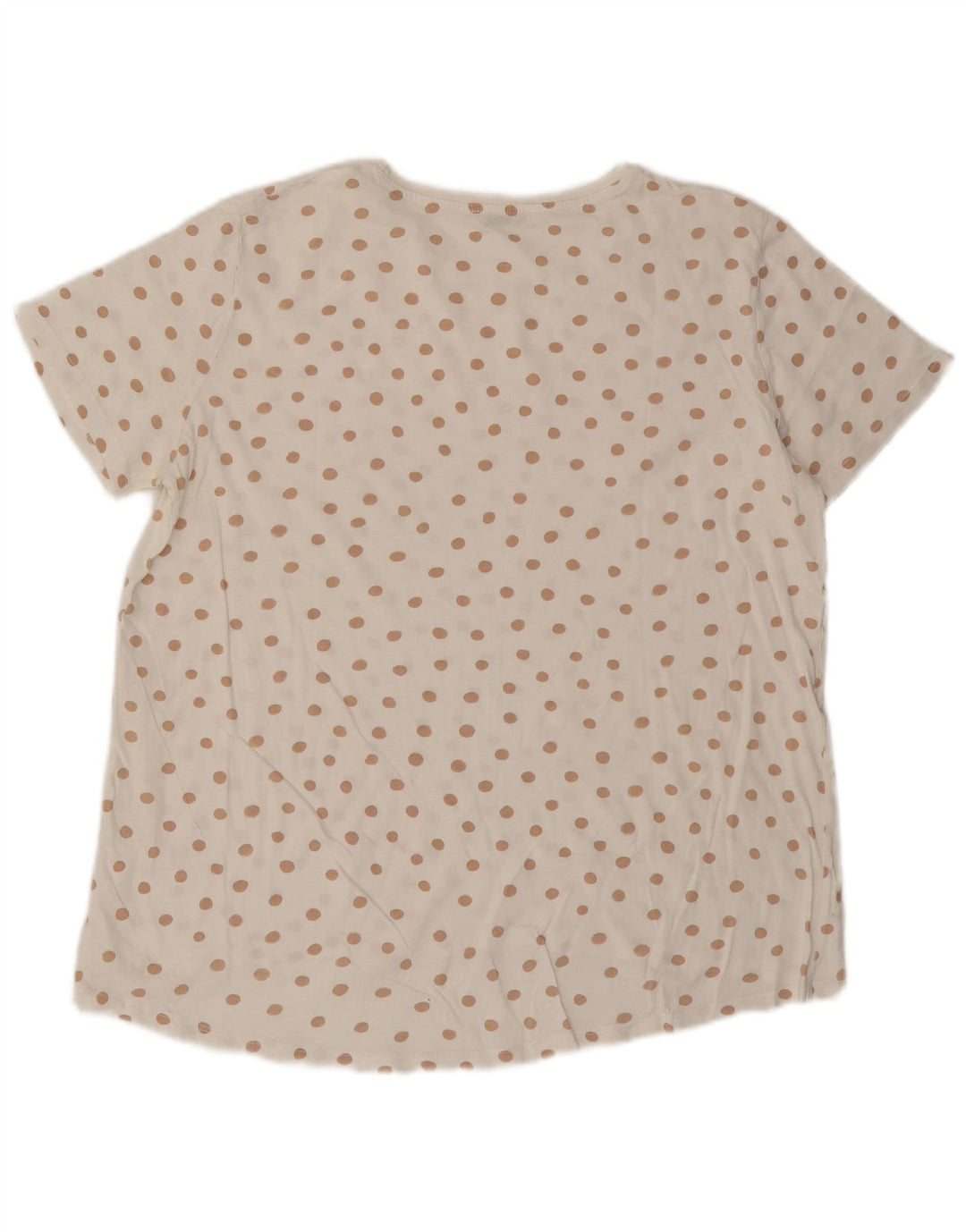ZARA Womens T-Shirt Top UK 16 Large White Polka Dot