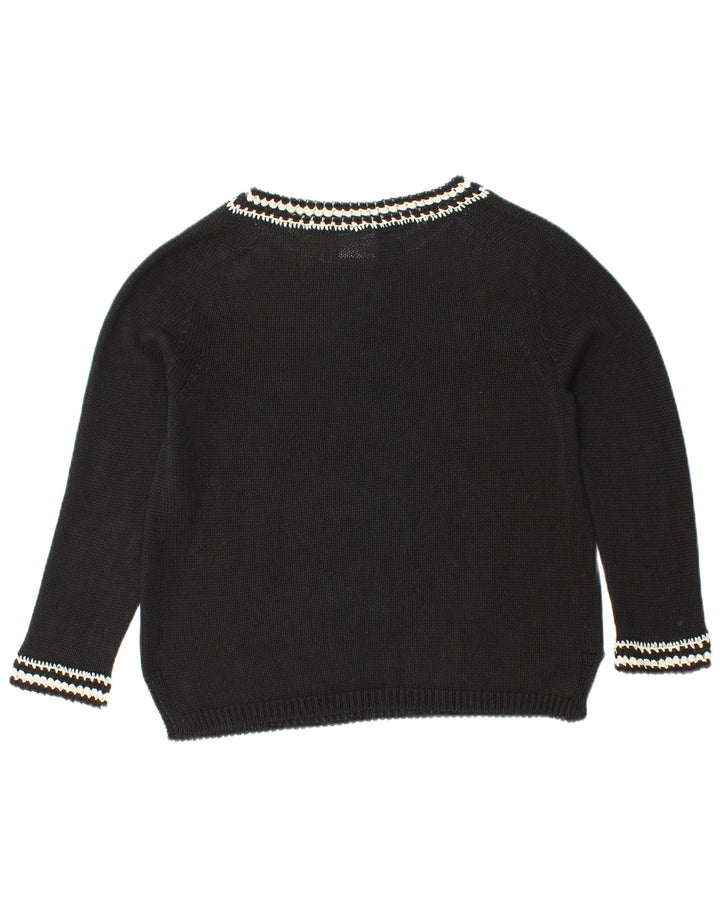 MAX MARA Womens Crop Boat Neck Jumper Sweater UK 10 Small Black