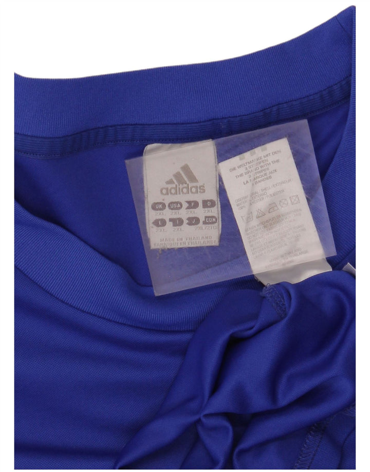 ADIDAS Mens Climalite T-Shirt Top 2XL Blue Polyester