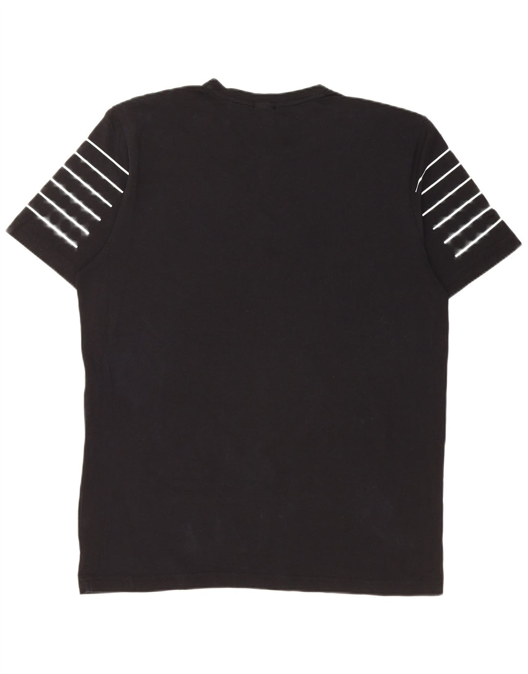 HUGO BOSS Mens Graphic T-Shirt Top Large Black Striped Cotton