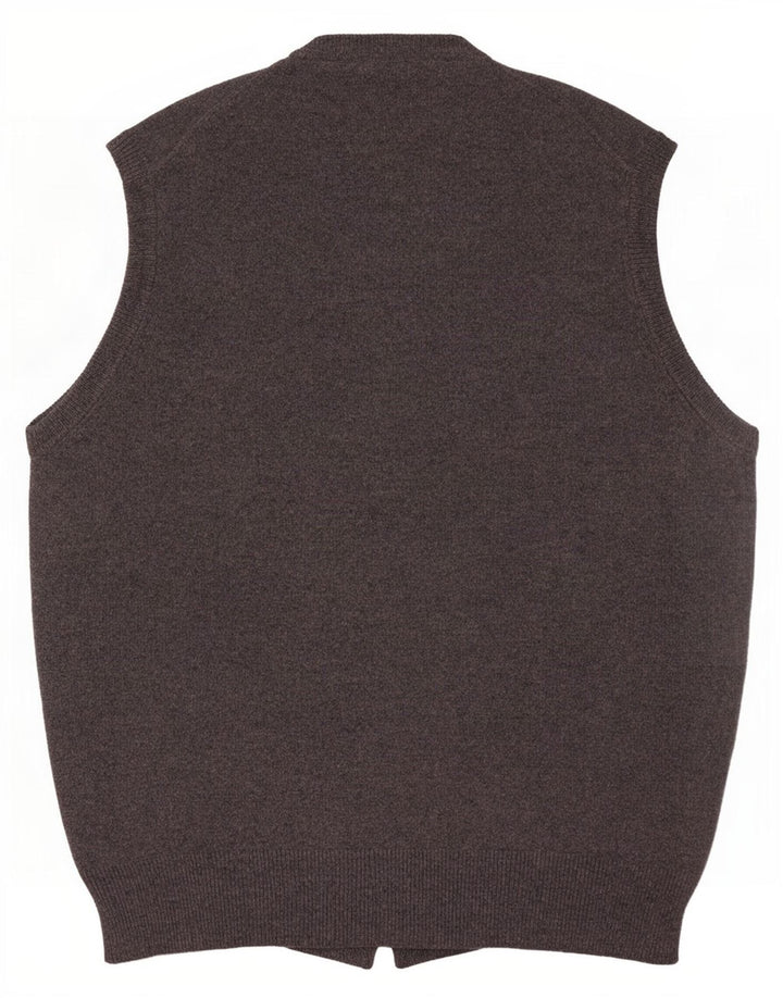 Munrospun Mens Vest Tank Top EU 52 Large Grey Wool