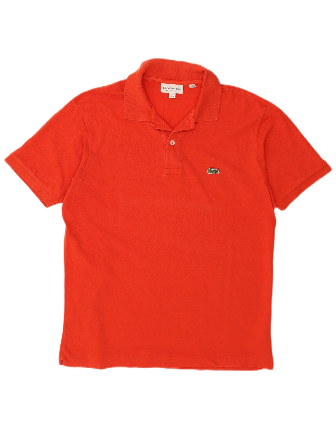 LACOSTE Mens Classic Fit Polo Shirt Size 4 Medium Orange Cotton