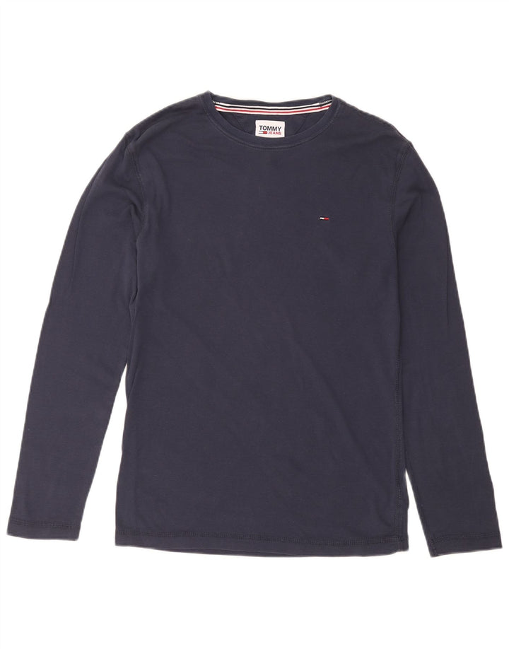 TOMMY HILFIGER Mens Top Long Sleeve Medium Navy Blue Cotton