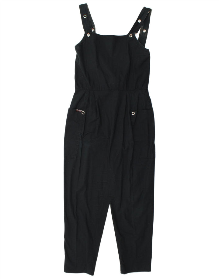 VINTAGE Womens Dungarees Trousers Small W26 L23 Black