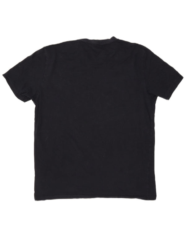 REISS Womens T-Shirt Top UK 16 Large Navy Blue Cotton