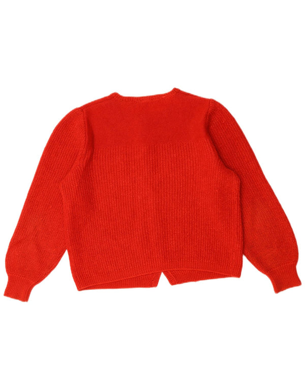 Vintage Womens Crop Cardigan Sweater UK 14 Large Red