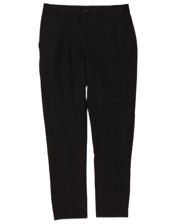 Zara Mens Slim Chino Trousers Medium W31 L30 Black Check
