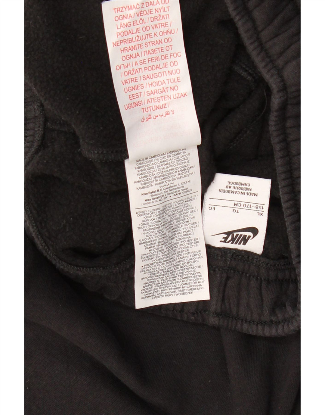 NIKE Boys Graphic Cargo Tracksuit Trousers Joggers 13-14 Years XL Black