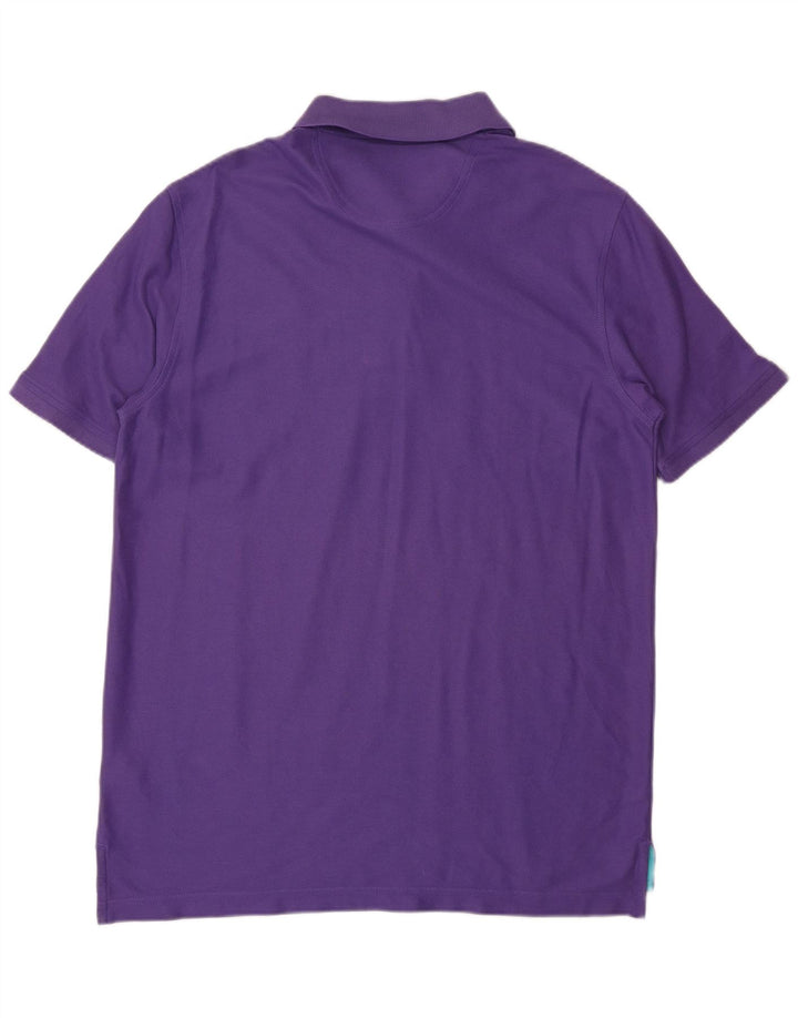 Izod Mens Polo Shirt Large Purple Cotton