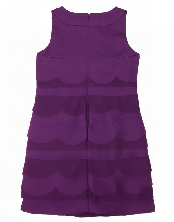Coast Womens Sleeveless Sheath Dress UK 14 Large Purple Striped Acetate