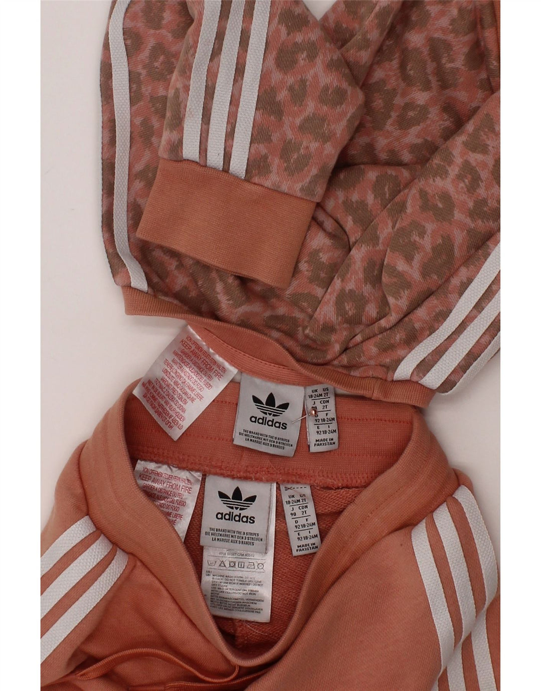 ADIDAS Baby Girls Full Tracksuit 18-24 Months  Pink Animal Print Cotton