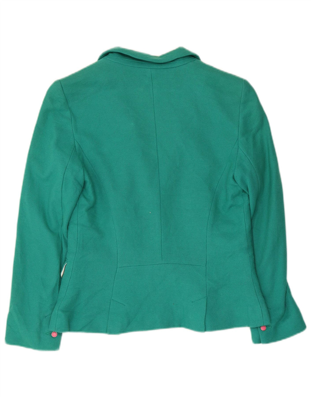 Zara Womens Crop 2 Button Blazer Jacket UK 12 Medium Green Cotton
